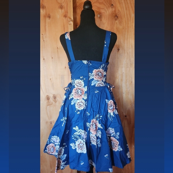 Bailey Blue Floral Dress BUY1 GET1 FREE - Picture 3 of 6